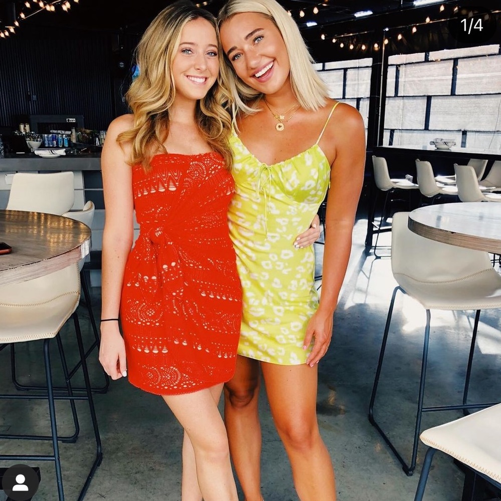 Red free people crochet dress